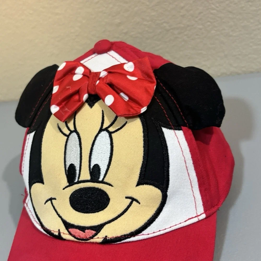 Disney Minnie Mouse Red Hat Cap Youth Kids Adjustable Strapback Gift Travel